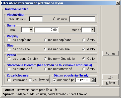 <Tlač> - tlač príkazu, na ktorom ste nastavení kurzorom <Podpíš> - podpísanie príkazu (podpísaný príkaz je odlíšený zelenou farbou) <Zruš podpis> - zrušenie podpisu na príkaze <Kopíruj> - kopírovanie