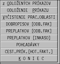 Príklad farebnej tlače. Ďalšie pomocné funkcie po klávese Q Z odložených príkazov - výber a načítanie z odložených prevodových príkazov Odloženie príkazu - zápis/uloženie prev.