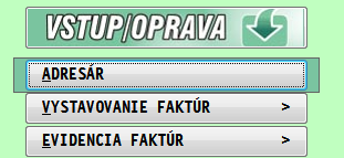 VSTUP/OPRAVA Adresár Adresár slúži na spoločnú evidenciu odberateľov, dodávateľov alebo iných klientov.