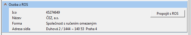 Osoby s nestrukturovanou adresou Adresa sídla