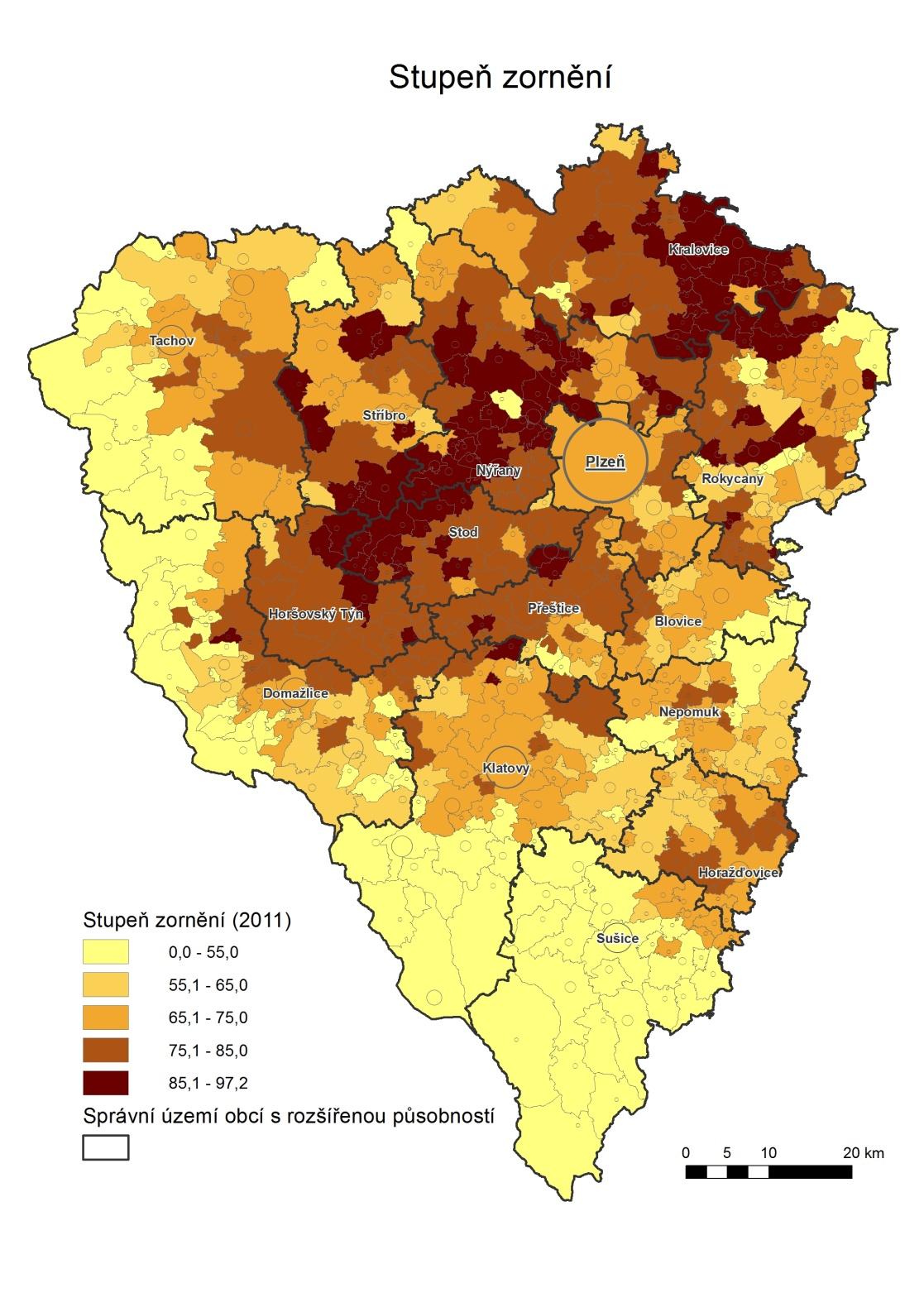 Krajina ohrožení půd riziko erozního ohrožení zornění, náchylnost k