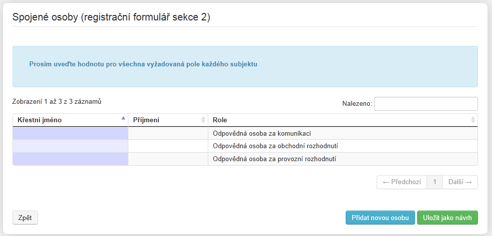 V případě, že má účastník trhu funkční webovou stránku, je nezbytné vyplnit odkaz do příslušného pole.