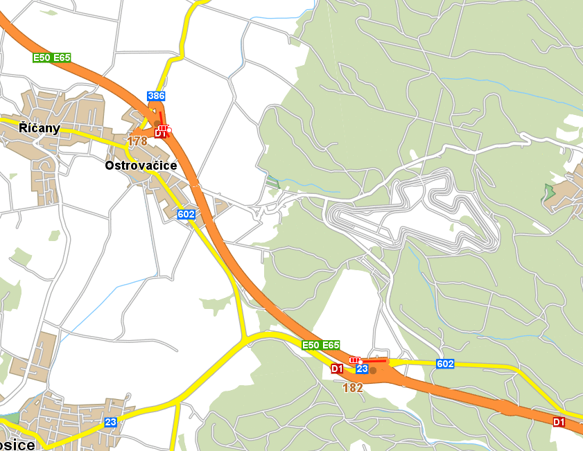 D1 182 až 178 km Kývalka - Ostrovačice uzavřen pás směr Praha, provoz převeden do