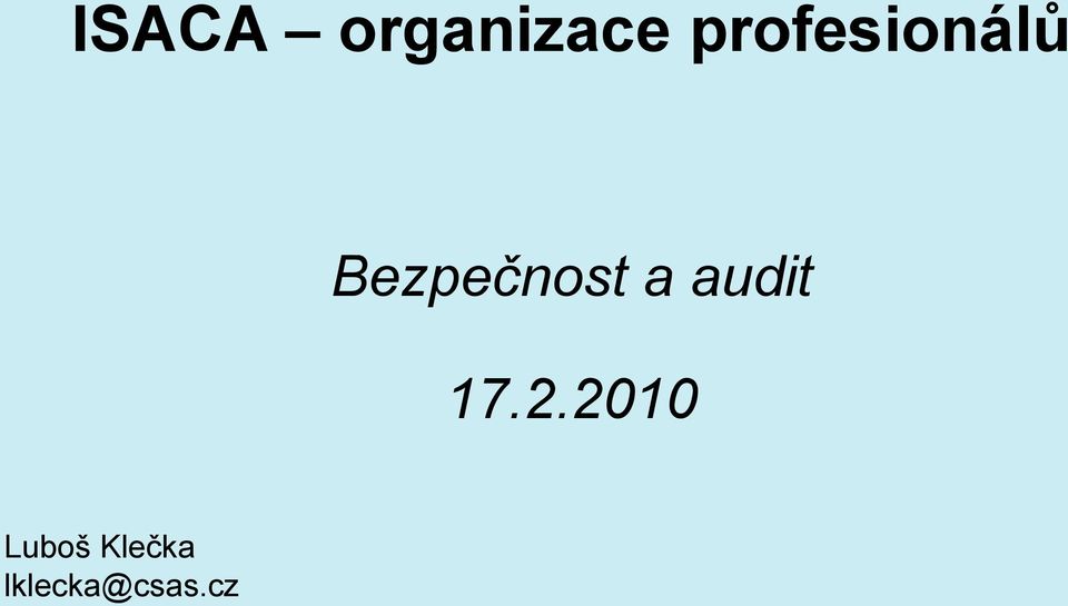 Bezpečnost a audit 17.