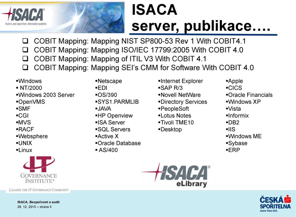 0 Windows NT/2000 Windows 2003 Server OpenVMS SMF CGI MVS RACF Websphere UNIX Linux Netscape EDI OS/390 SYS1.