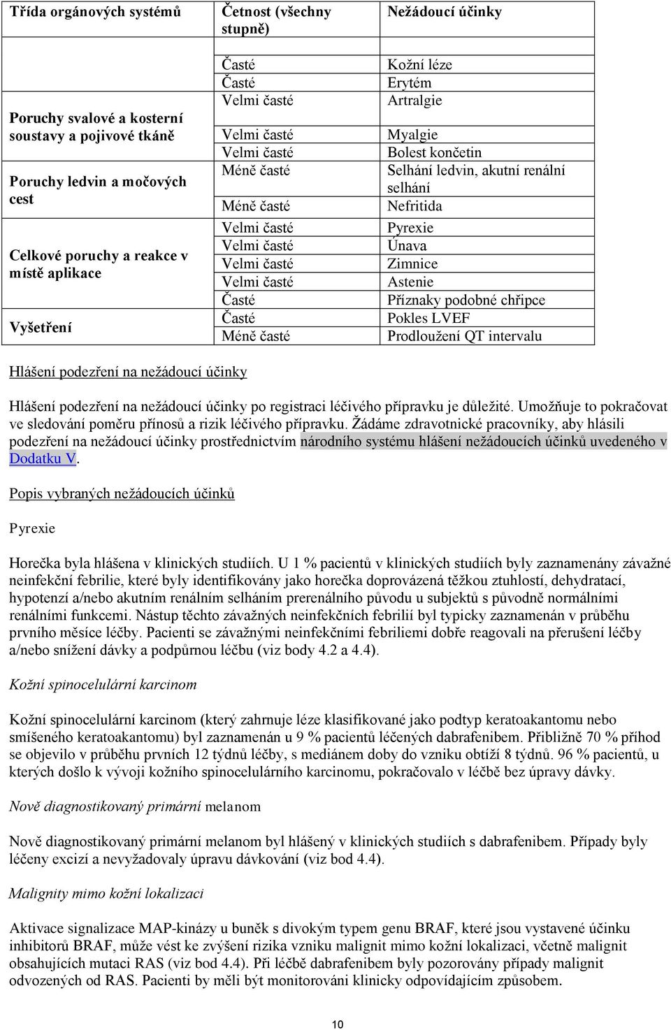 Příznaky podobné chřipce Pokles LVEF Prodloužení QT intervalu Hlášení podezření na nežádoucí účinky Hlášení podezření na nežádoucí účinky po registraci léčivého přípravku je důležité.