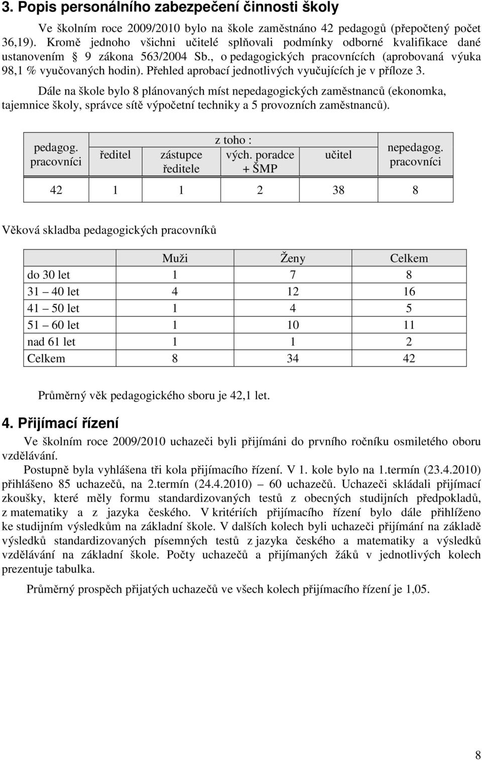 Přehled aprobací jednotlivých vyučujících je v příloze 3.