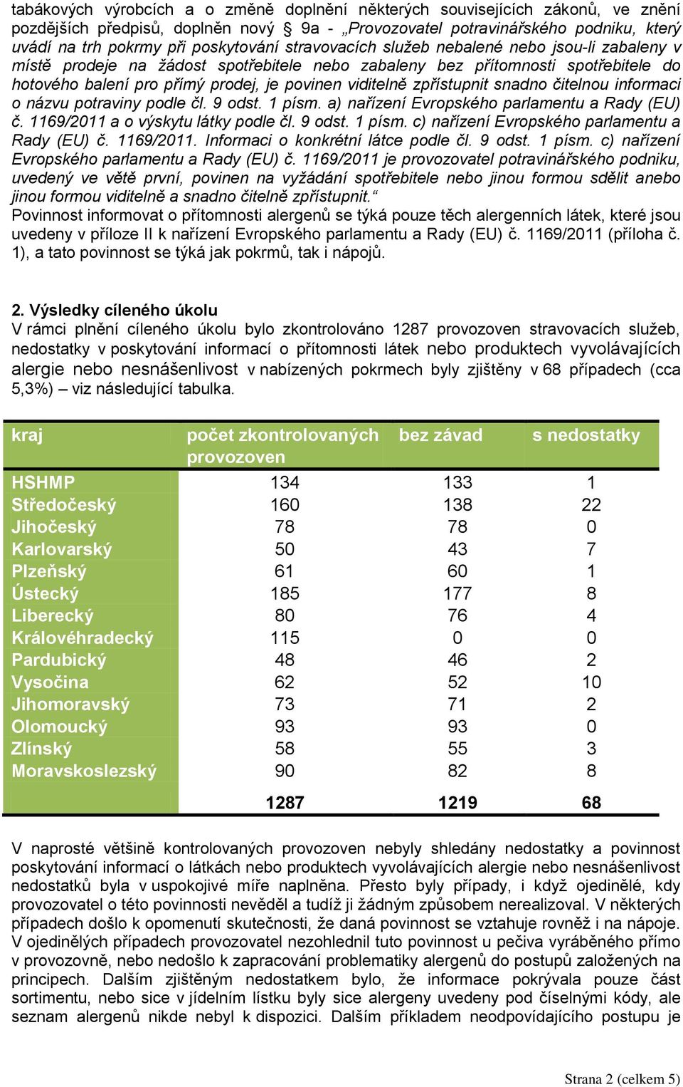 zpřístupnit snadno čitelnou informaci o názvu potraviny podle čl. 9 odst. 1 písm. a) nařízení Evropského parlamentu a Rady (EU) č. 1169/2011 a o výskytu látky podle čl. 9 odst. 1 písm. c) nařízení Evropského parlamentu a Rady (EU) č.