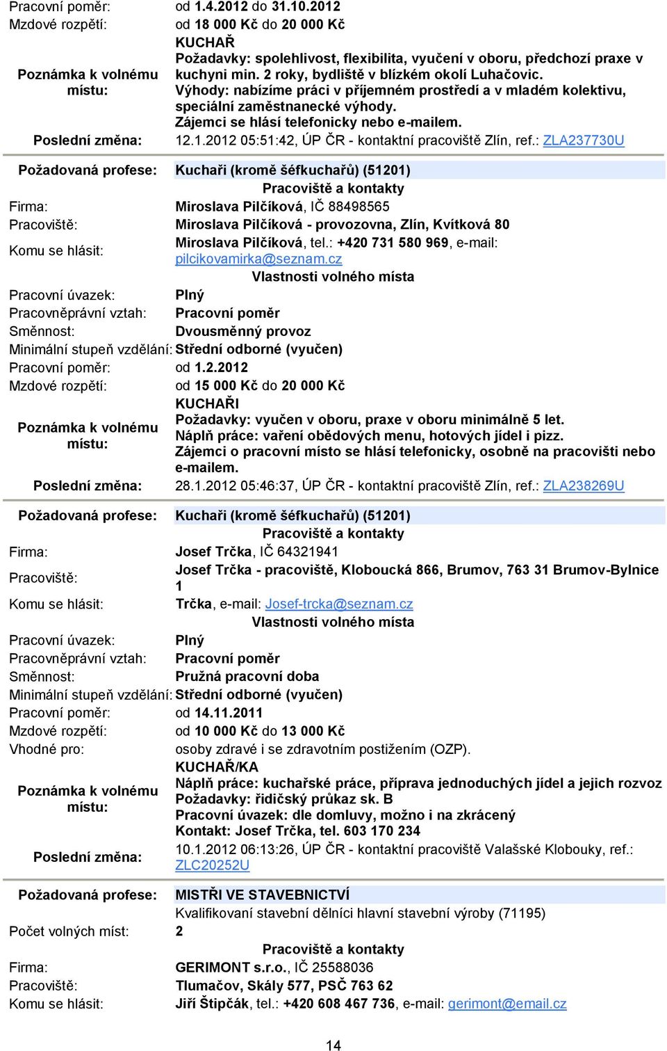 .1.2012 05:51:42, ÚP ČR - kontaktní pracoviště Zlín, ref.