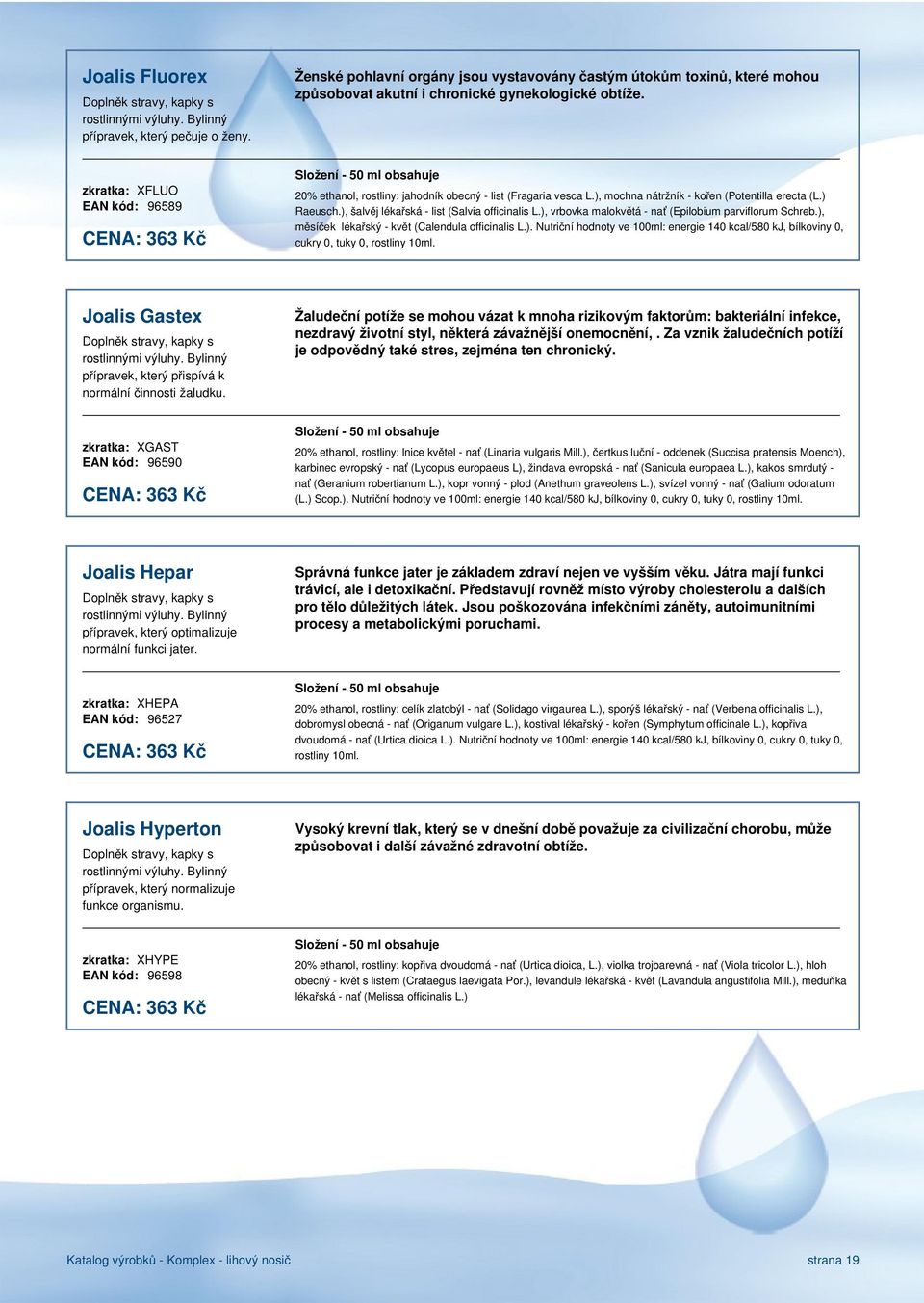 20% ethanol, rostliny: jahodník obecný - list (Fragaria vesca L.), mochna nátržník - kořen (Potentilla erecta (L.) Raeusch.), šalvěj lékařská - list (Salvia officinalis L.