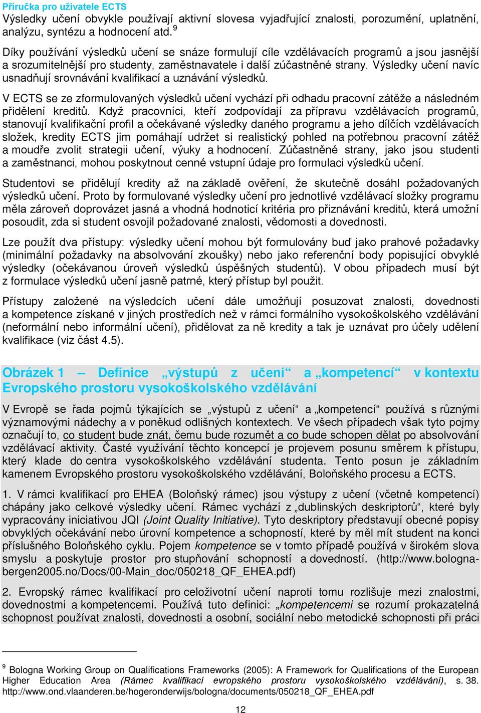 Výsledky učení navíc usnadňují srovnávání kvalifikací a uznávání výsledků. V ECTS se ze zformulovaných výsledků učení vychází při odhadu pracovní zátěže a následném přidělení kreditů.