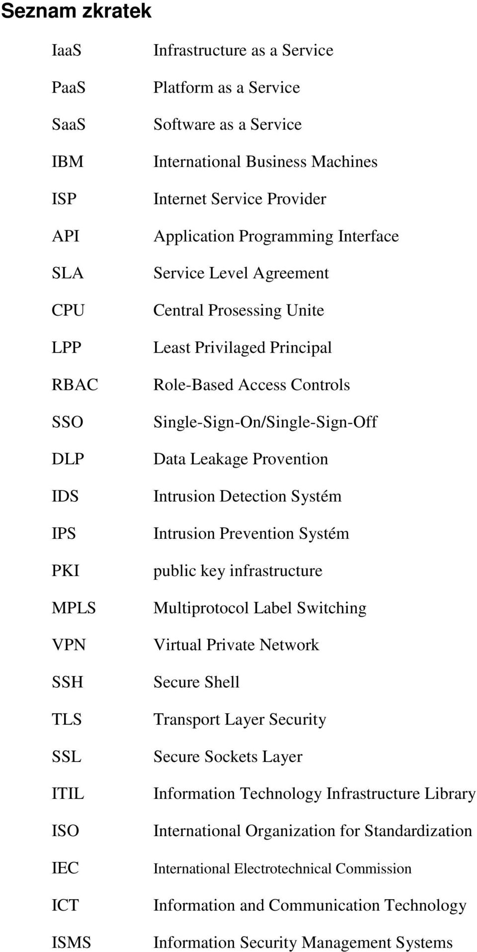 Single-Sign-On/Single-Sign-Off Data Leakage Provention Intrusion Detection Systém Intrusion Prevention Systém public key infrastructure Multiprotocol Label Switching Virtual Private Network Secure