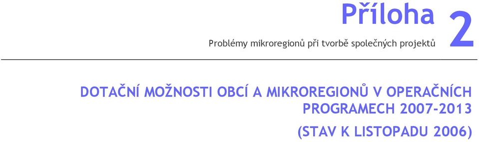 MOŽNOSTI OBCÍ A MIKROREGIONŮ V