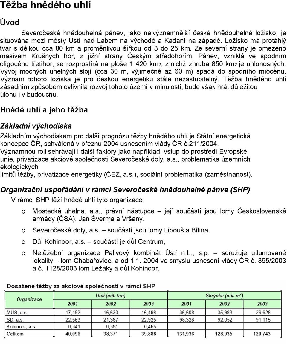 Pánev, vzniklá ve spodním oligocénu t etihor, se rozprostírá na ploše 1 420 km2, z nichž zhruba 850 km2 je uhlonosných.