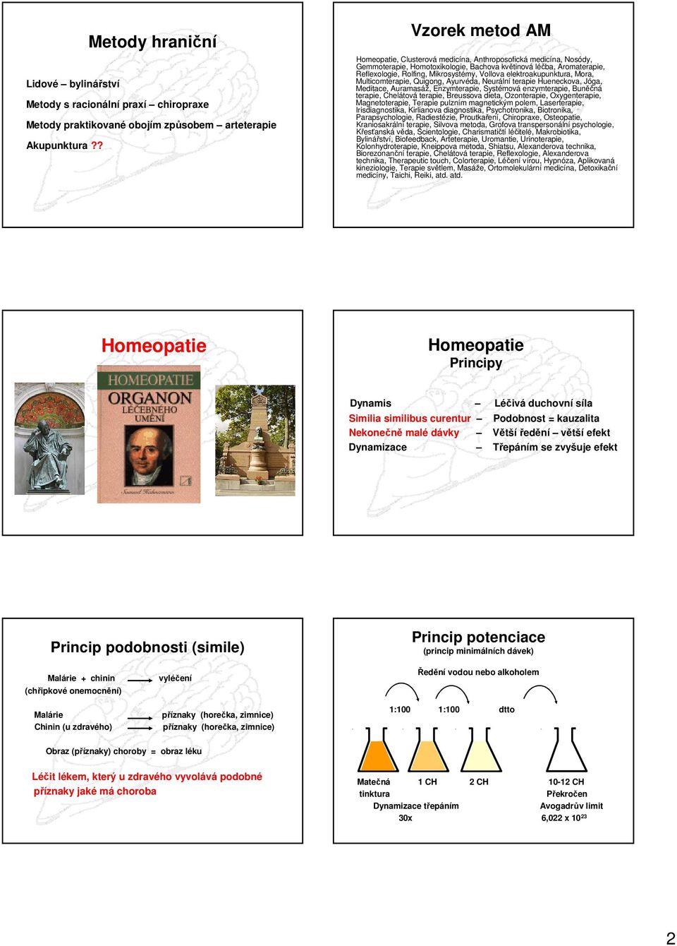 elektroakupunktura, Mora, Multicomterapie, Quigong, Ayurvéda, Neurální terapie Hueneckova, Jóga, Meditace, Auramasáž, Enzymterapie, Systémová enzymterapie, Buněčná terapie, Chelátová terapie,