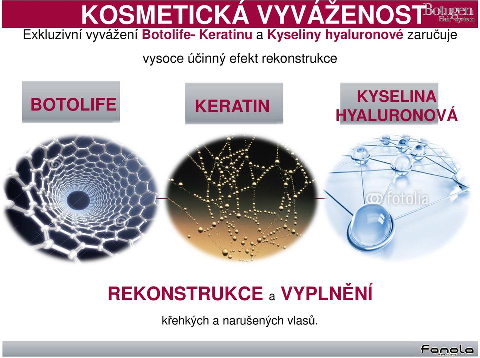 účinný efekt rekonstrukce BOTOLIFE KERATIN KYSELINA