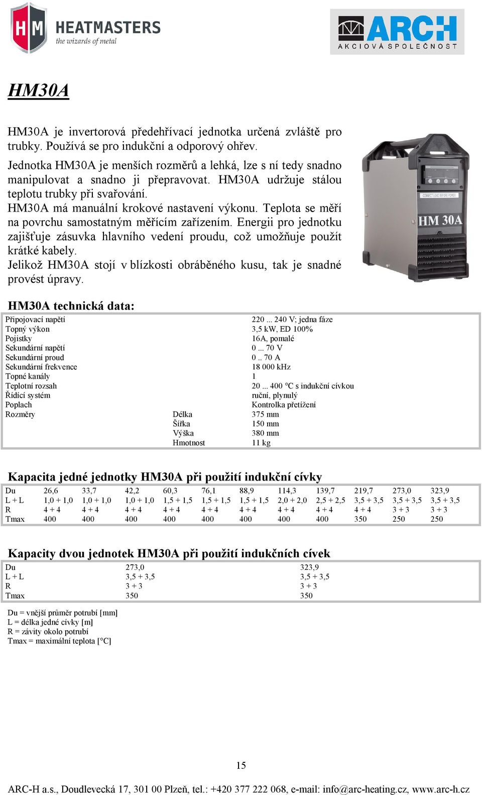 Teplota se měří na povrchu samostatným měřícím zařízením. Energii pro jednotku zajišťuje zásuvka hlavního vedení proudu, což umožňuje použít krátké kabely.