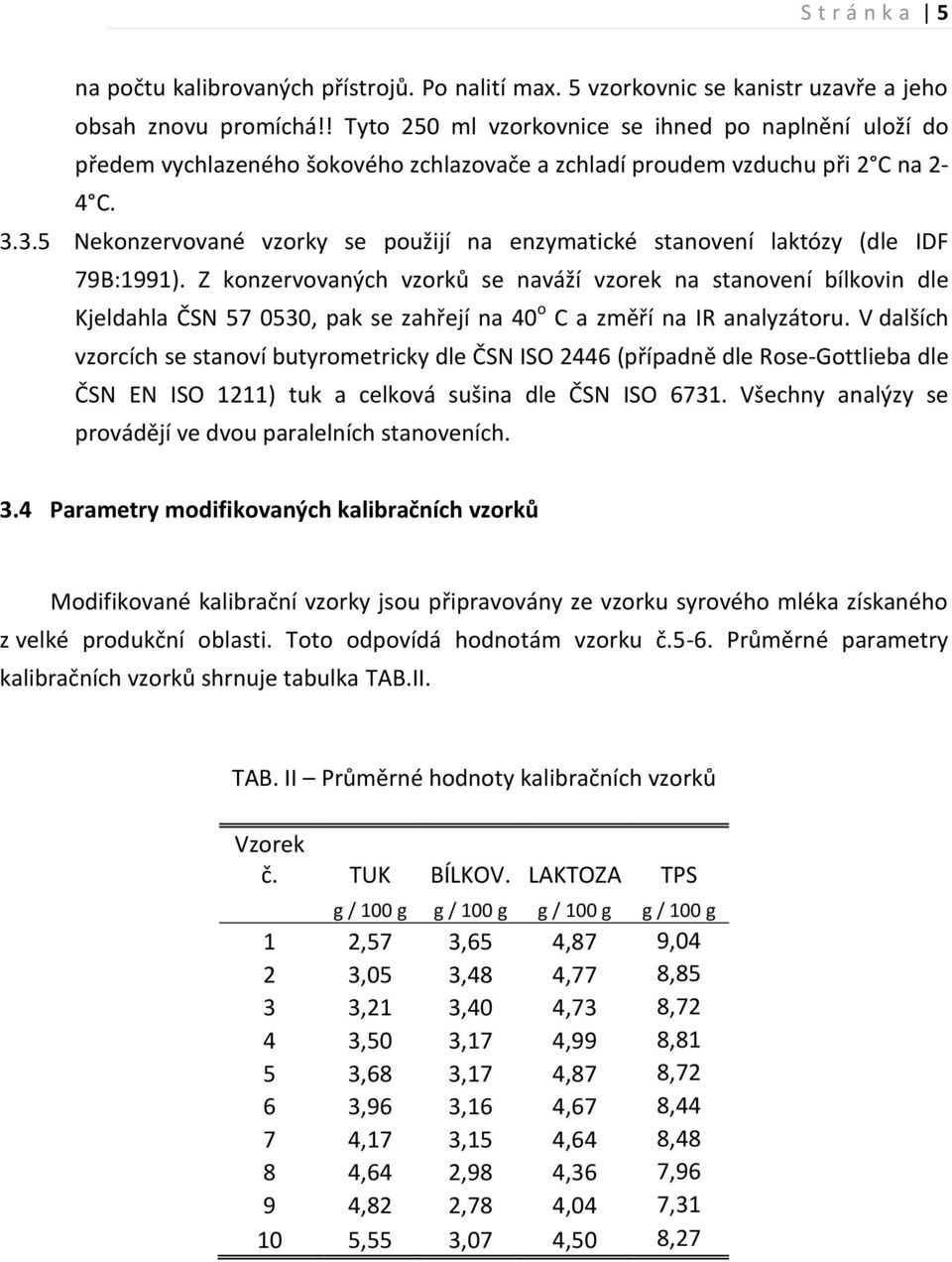 3.5 Nekonzervované vzorky se použijí na enzymatické stanovení laktózy (dle IDF 79B:1991).