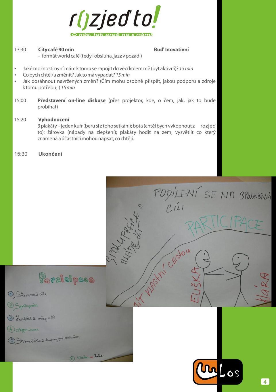 (Èím mohu osobnì pøispìt, jakou podporu a zdroje k tomu potøebuji) 15 min 15:00 Pøedstavení on-line diskuse (pøes projektor, kde, o èem, jak, jak to bude