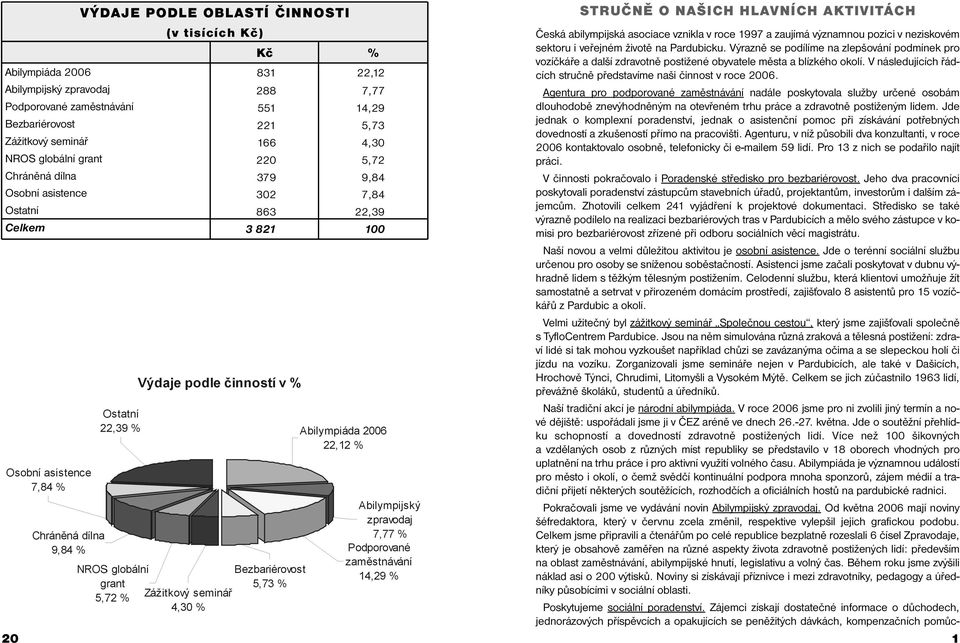 V následujících řádcích stručně představíme naši činnost v roce 26.