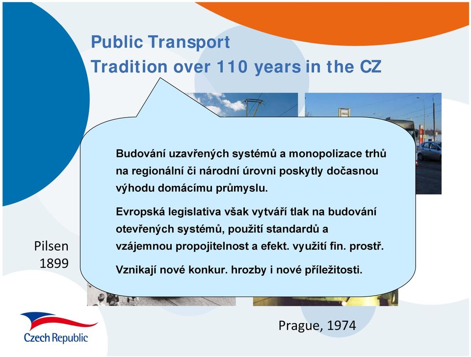 Pilsen 1899 Evropská legislativa však vytváří tlak na budování otevřených systémů, použití standardů