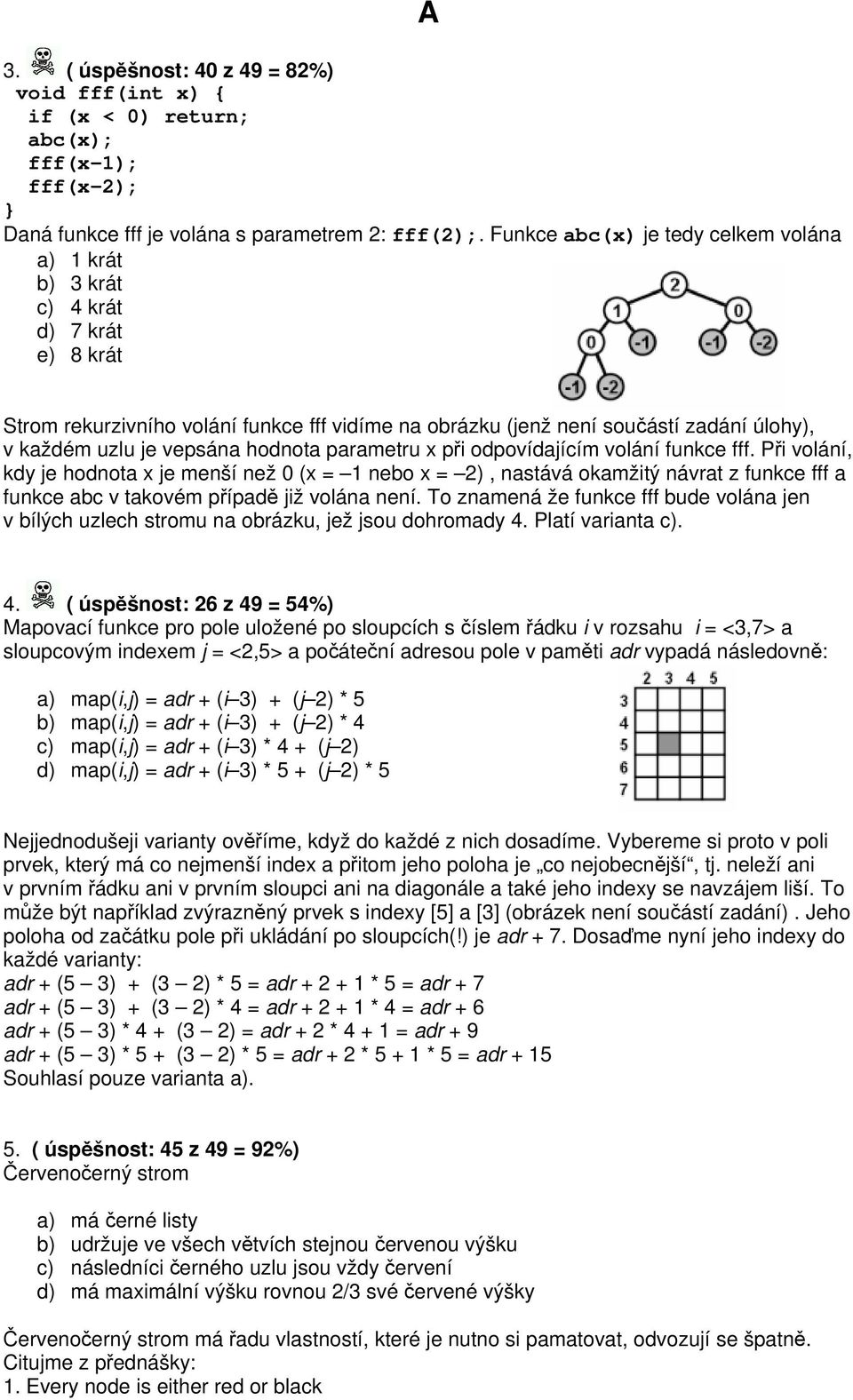 vepsána hodnota parametru x při odpovídajícím volání funkce fff.