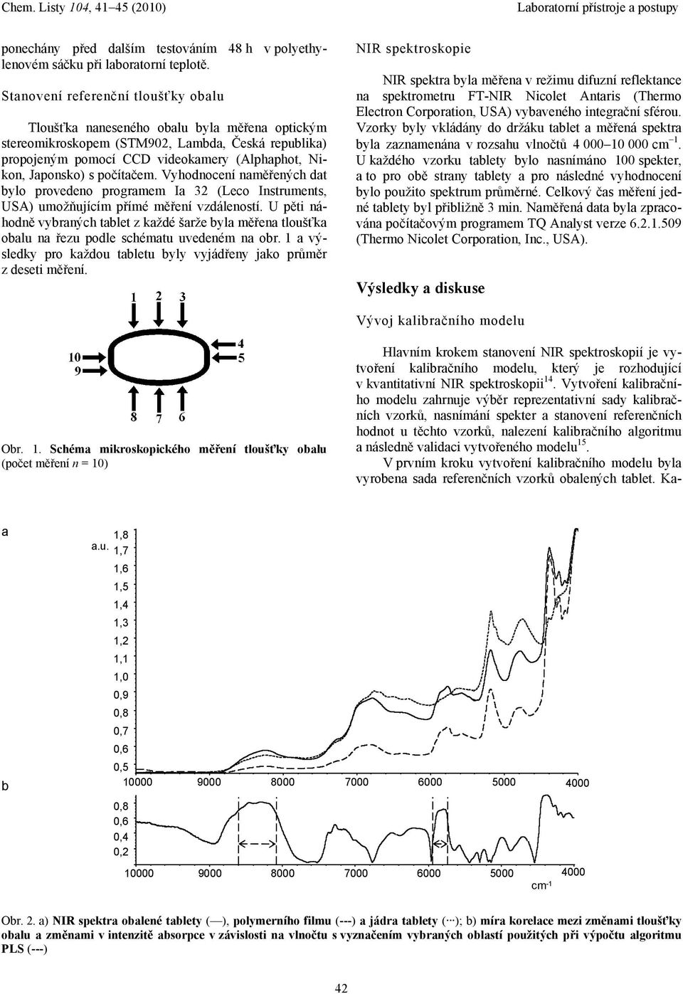 počítačem. Vyhodnocení naměřených dat bylo provedeno programem Ia 32 (Leco Instruments, USA) umožňujícím přímé měření vzdáleností.