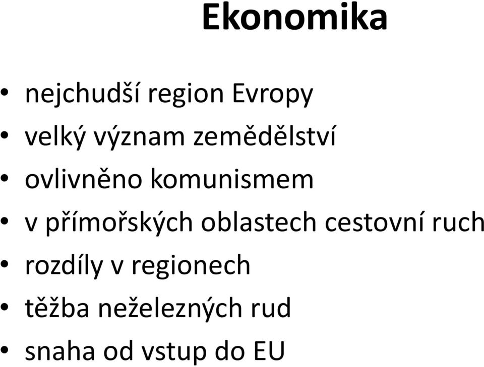 přímořských oblastech cestovní ruch rozdíly