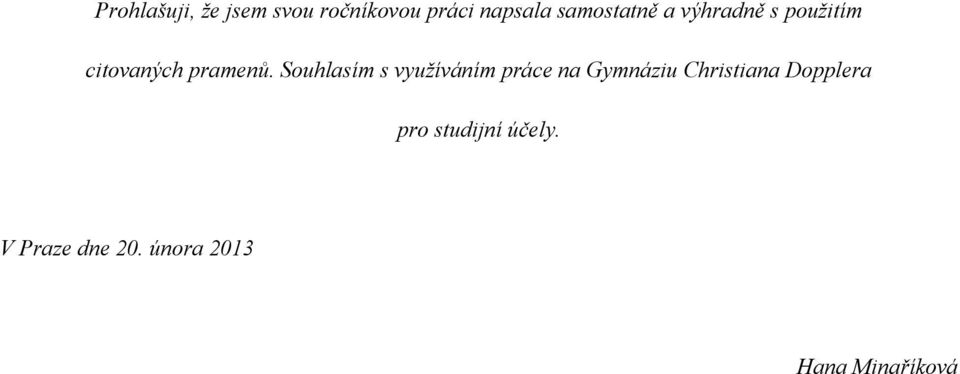 Souhlasím s využíváním práce na Gymnáziu Christiana