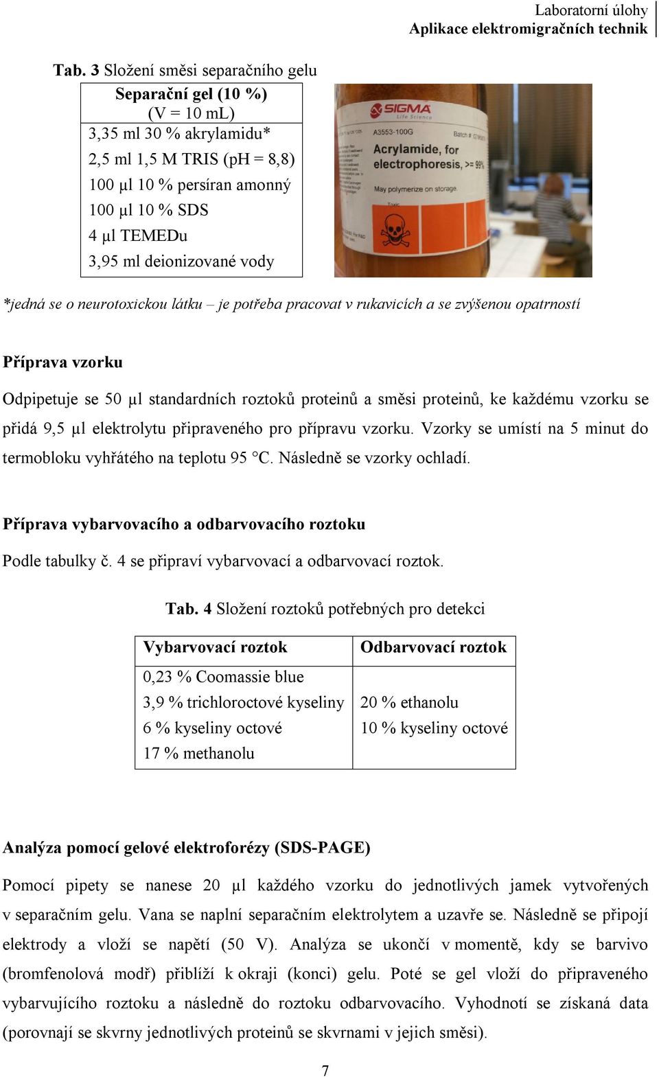 každému vzorku se přidá 9,5 µl elektrolytu připraveného pro přípravu vzorku. Vzorky se umístí na 5 minut do termobloku vyhřátého na teplotu 95 C. Následně se vzorky ochladí.