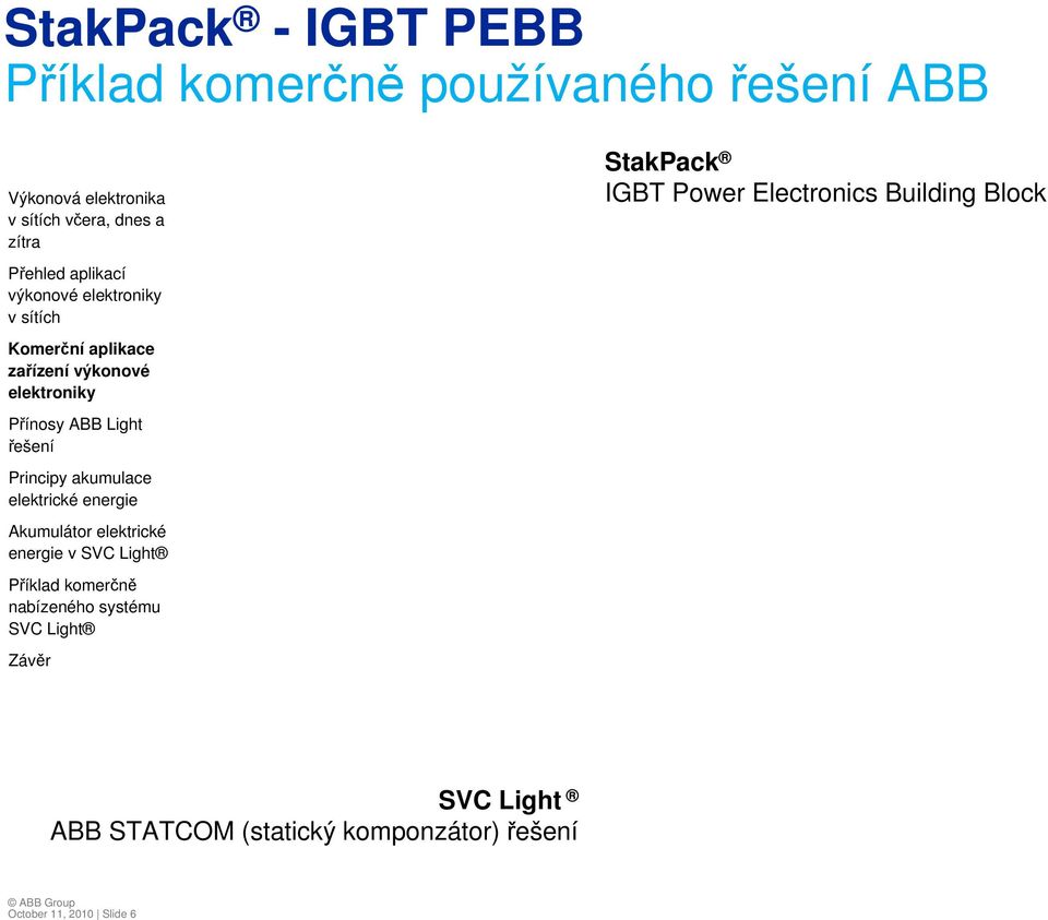 Electronics Building Block SVC Light ABB