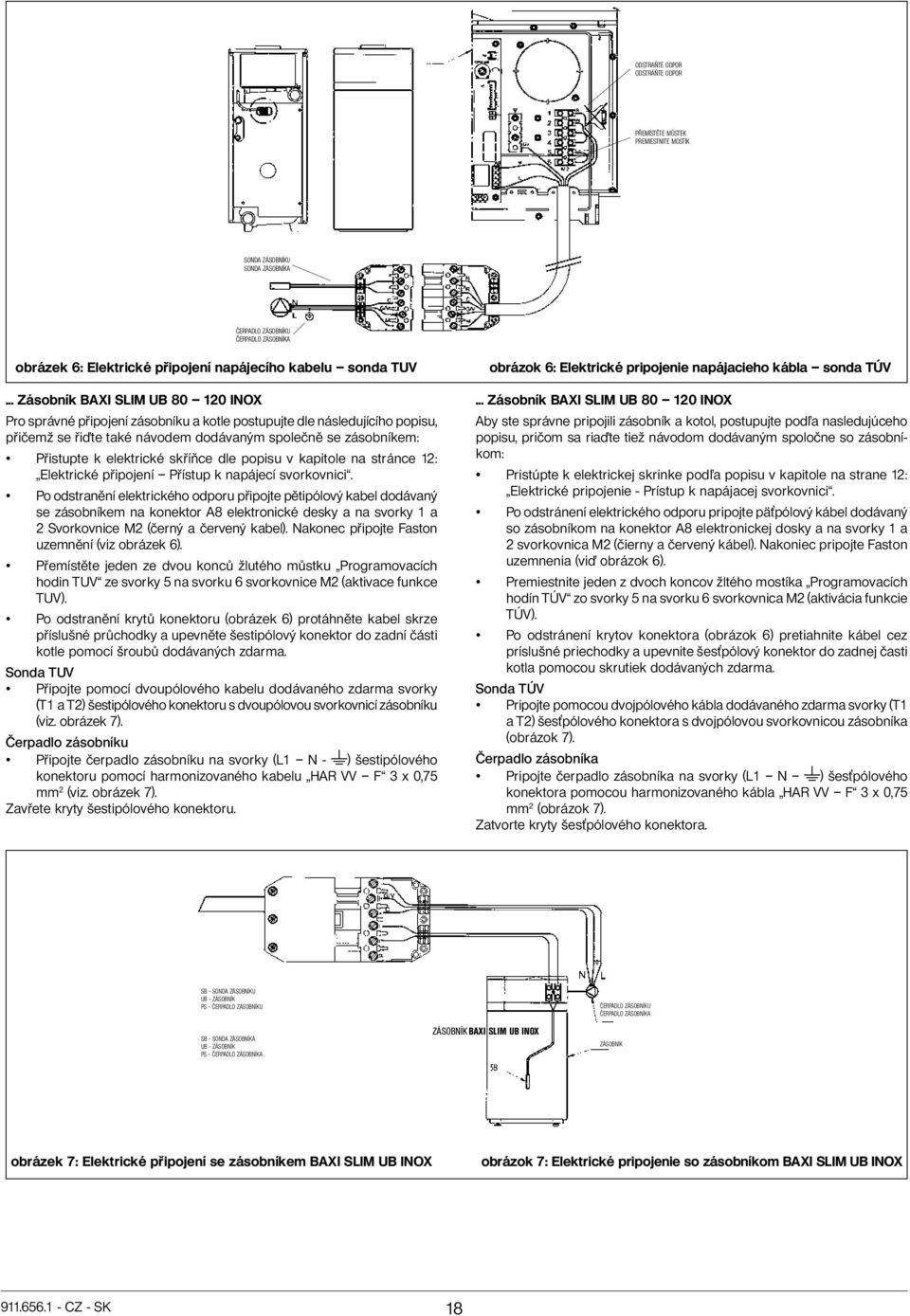 elektrické skříňce dle popisu v kapitole na stránce 12: Elektrické připojení Přístup k napájecí svorkovnici.