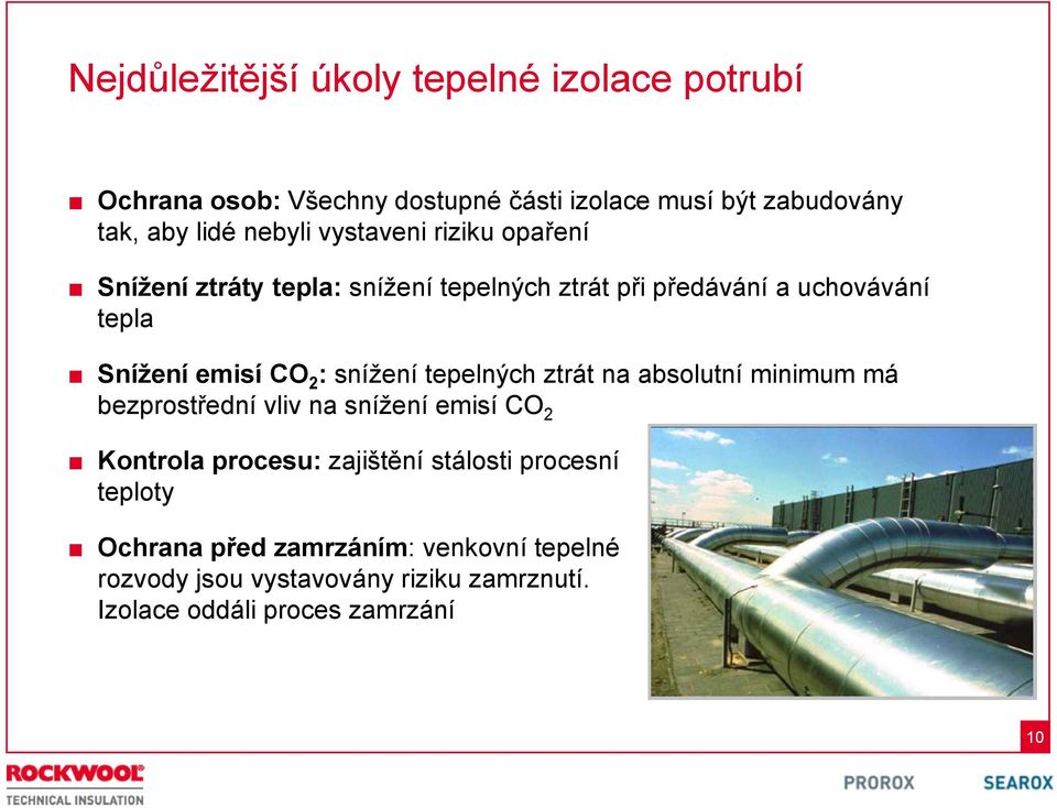 2 : snížení tepelných ztrát na absolutní minimum má bezprostřední vliv na snížení emisí CO 2 Kontrola procesu: zajištění