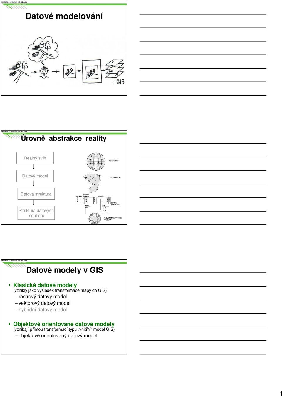 mapy do GIS) rastrový datový model vektorový datový model hybridní datový model Objektově