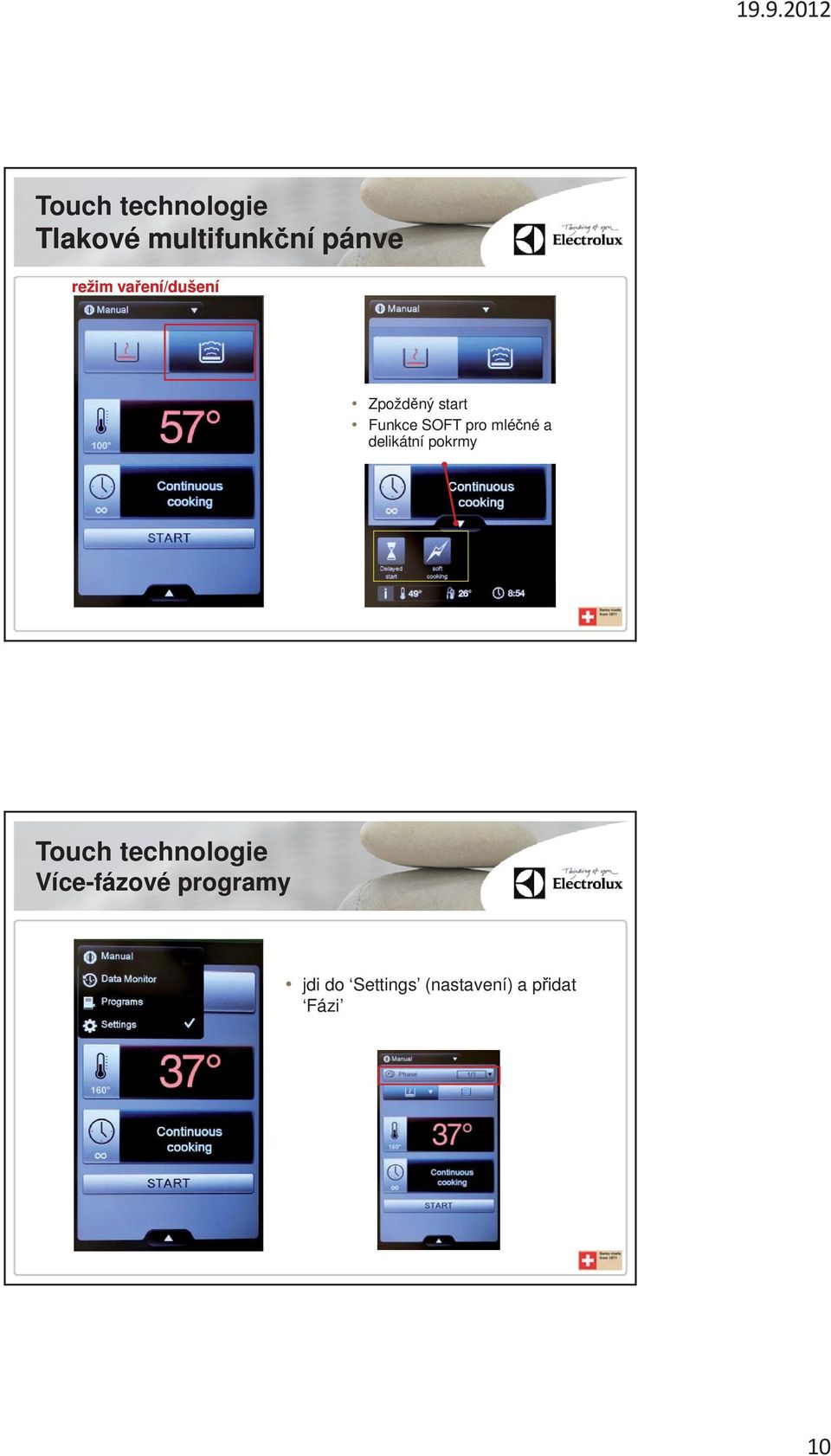 né a delikátní pokrmy Touch technologie Vícefázové
