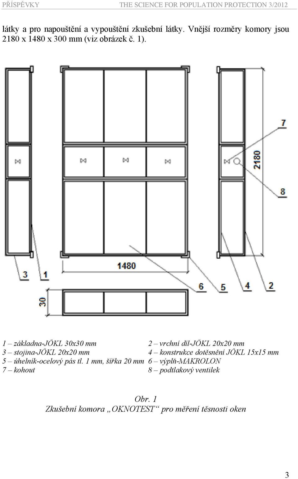 1 základna-jökl 30x30 mm 2 vrchní díl-jökl 20x20 mm 3 stojina-jökl 20x20 mm 4 konstrukce