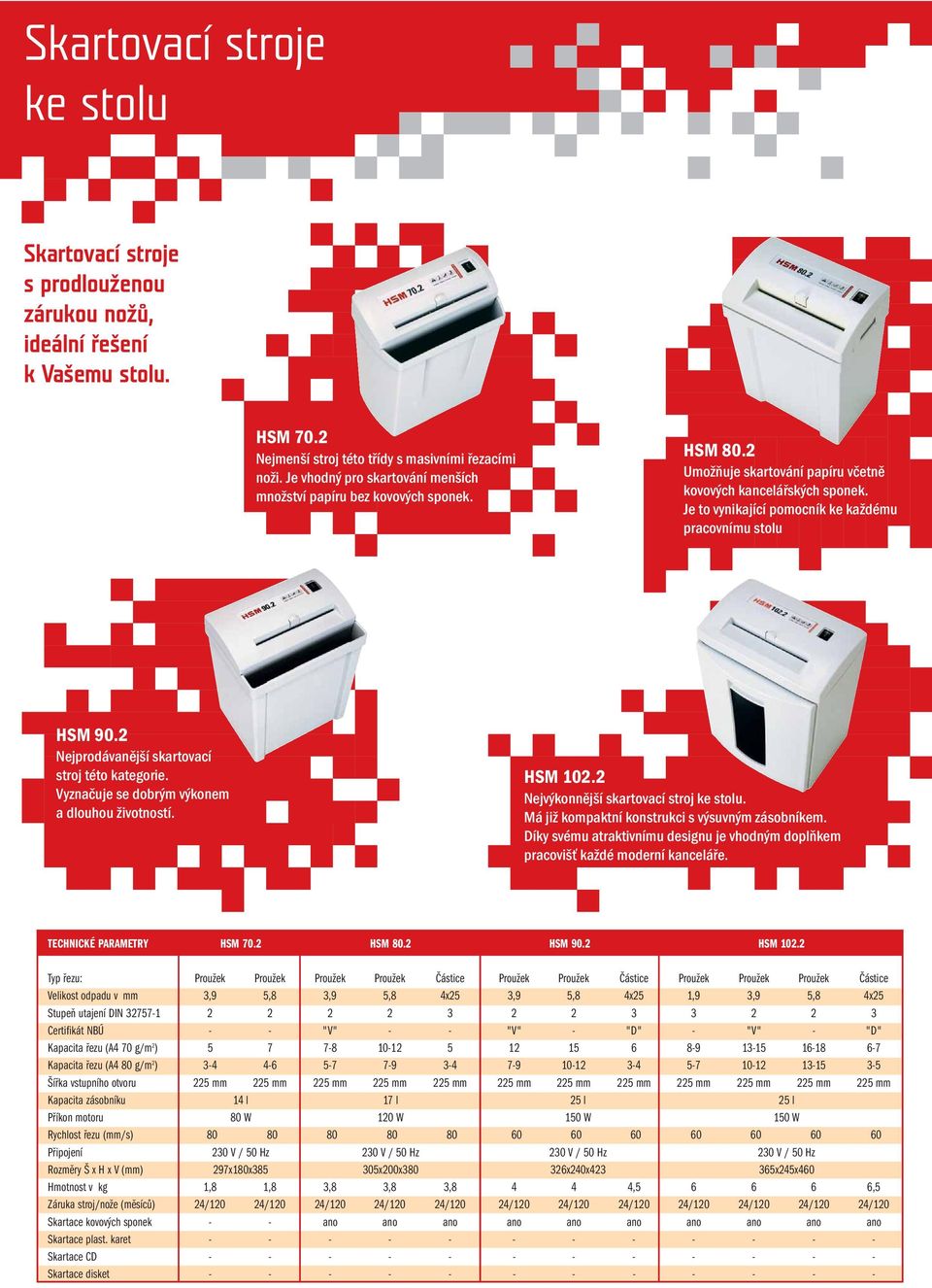 Je to vynikající pomocník ke každému pracovnímu stolu HSM 90.2 Nejprodávanější skartovací stroj této kategorie. Vyznačuje se dobrým výkonem a dlouhou životností. HSM 102.