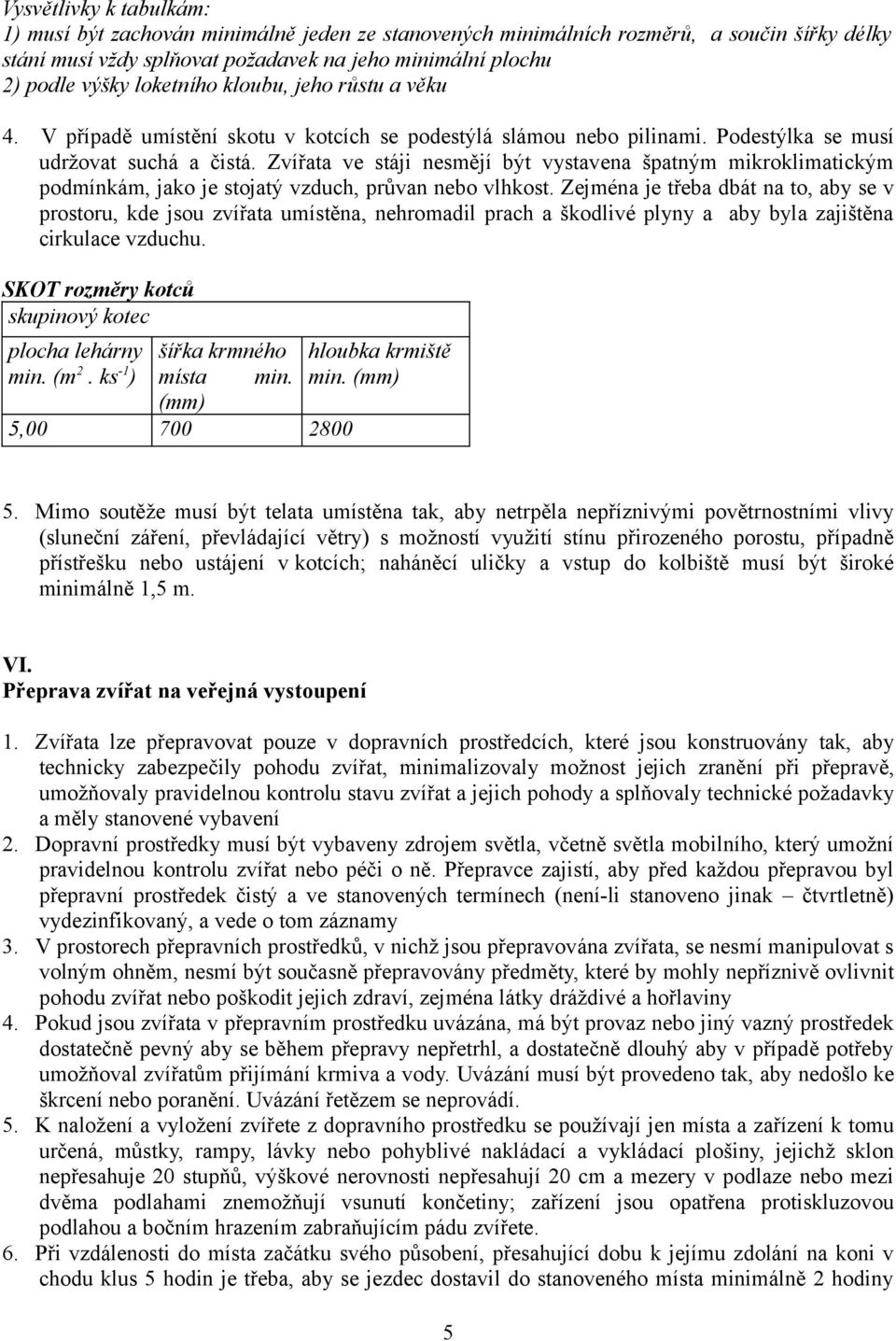 Zvířata ve stáji nesmějí být vystavena špatným mikroklimatickým podmínkám, jako je stojatý vzduch, průvan nebo vlhkost.