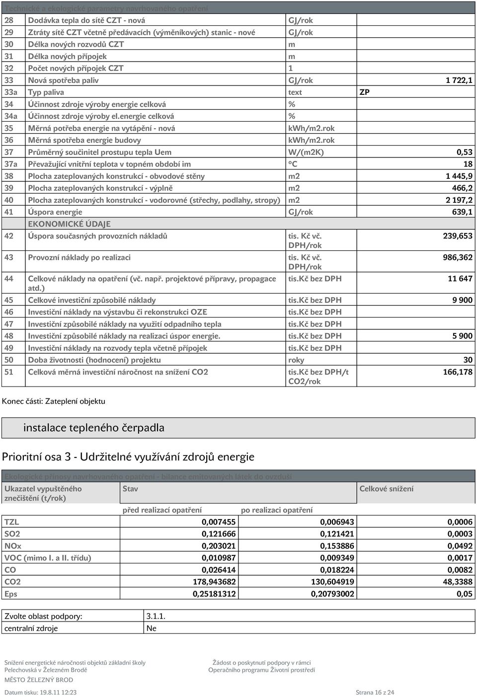 energie celková % 35 Měrná potřeba energie na vytápění - nová kwh/m2.rok 36 Měrná spotřeba energie budovy kwh/m2.