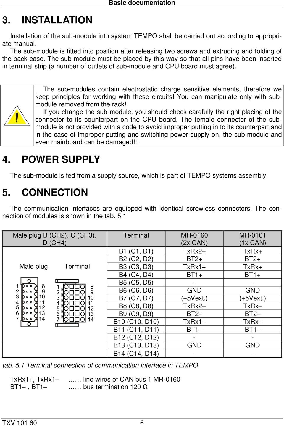The sub-module must be placed by this way so that all pins have been inserted in terminal strip (a number of outlets of sub-module and CPU board must agree).
