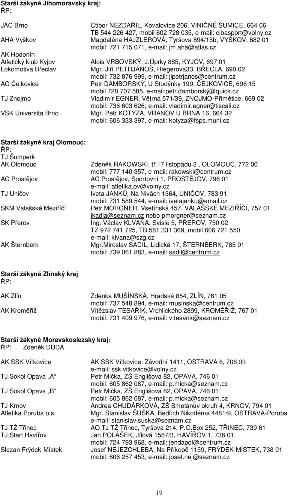 Úprky 885, KYJOV, 697 01 Lokomotiva Břeclav Mgr. Jiří PETRJÁNOŠ, Riegerova33, BŘECLA, 690.02 mobil: 732 876 999, e-mail: jipetrjanos@centrum.