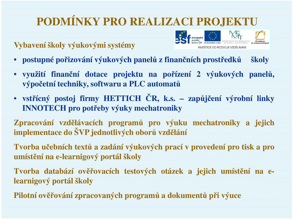 ftwaru a PLC automatů vst