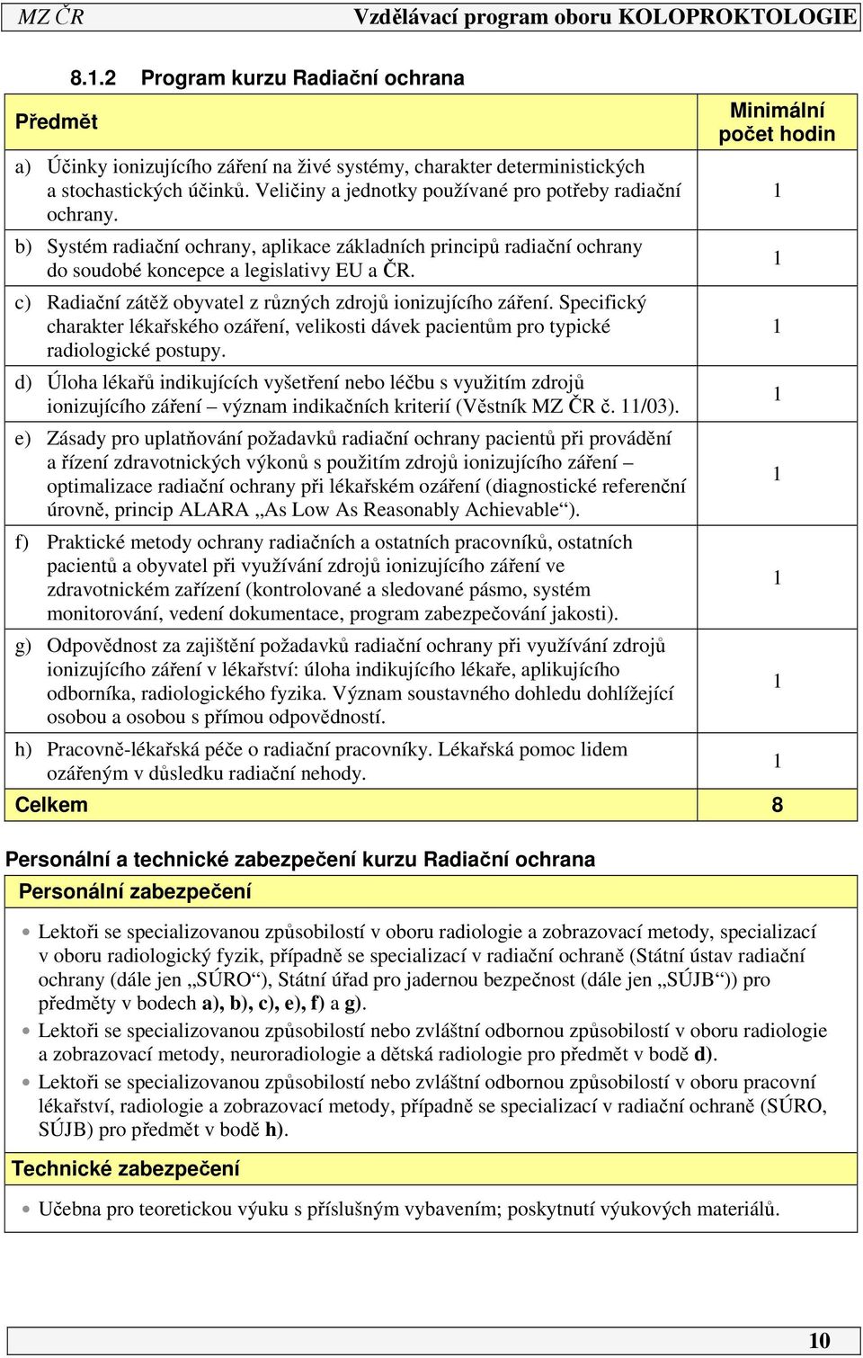 c) Radiační zátěž obyvatel z různých zdrojů ionizujícího záření. Specifický charakter lékařského ozáření, velikosti dávek pacientům pro typické radiologické postupy.