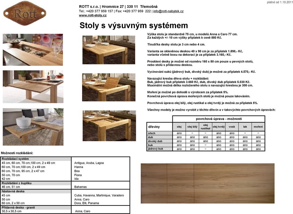 Varianta se skleněnou deskou 40 x 90 cm je za příplatek 1.890,- Kč, varianta včetně boxu na dekoraci je za příplatek 3.160,- Kč.