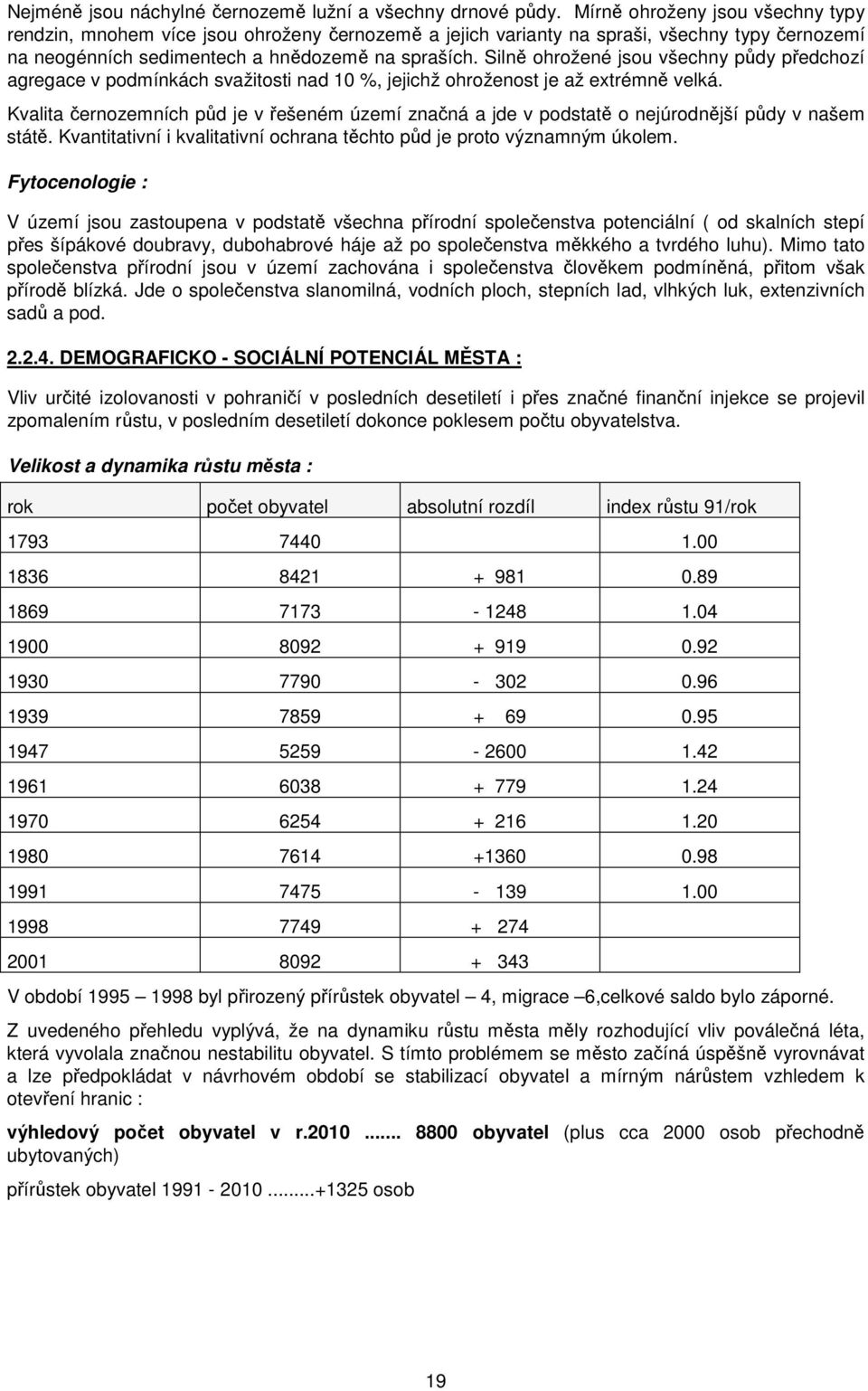 Silně ohrožené jsou všechny půdy předchozí agregace v podmínkách svažitosti nad 10 %, jejichž ohroženost je až extrémně velká.