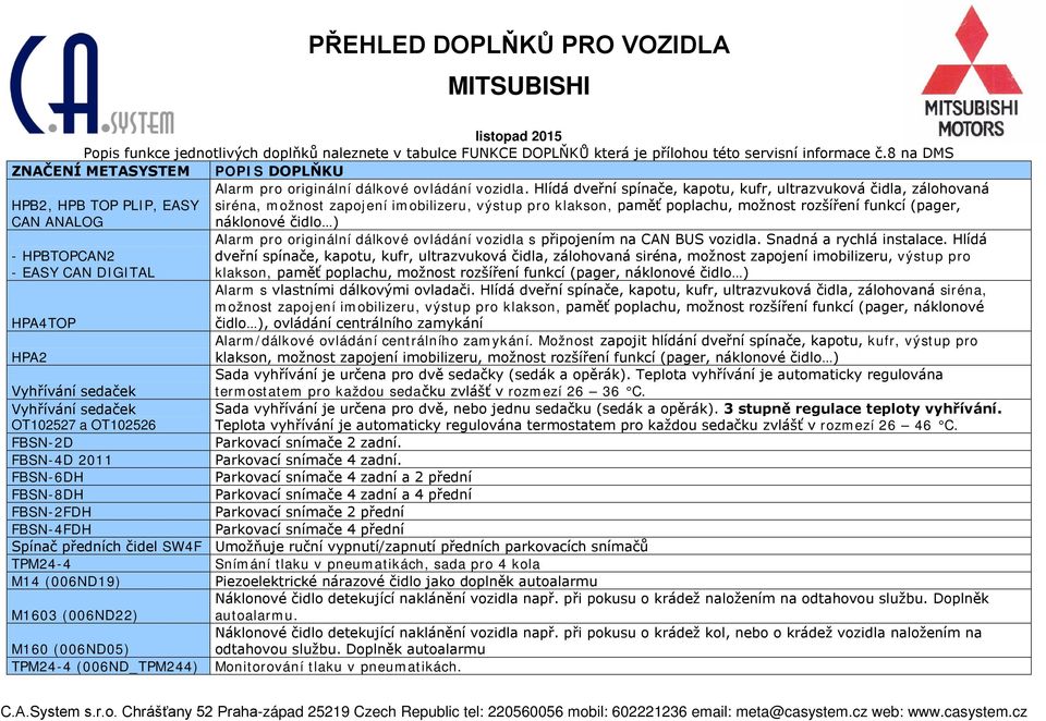 CAN ANALOG náklonové čidlo ) - HPBTOPCAN2 - EASY CAN DIGITAL HPA4TOP HPA2 Alarm pro originální dálkové ovládání vozidla s připojením na CAN BUS vozidla. Snadná a rychlá instalace.