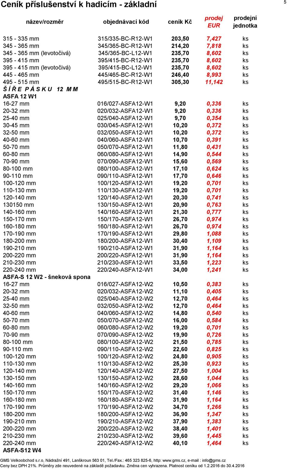 016/027-ASFA12-W1 9,20 0,336 ks 20-32 mm 020/032-ASFA12-W1 9,20 0,336 ks 25-40 mm 025/040-ASFA12-W1 9,70 0,354 ks 30-45 mm 030/045-ASFA12-W1 10,20 0,372 ks 32-50 mm 032/050-ASFA12-W1 10,20 0,372 ks