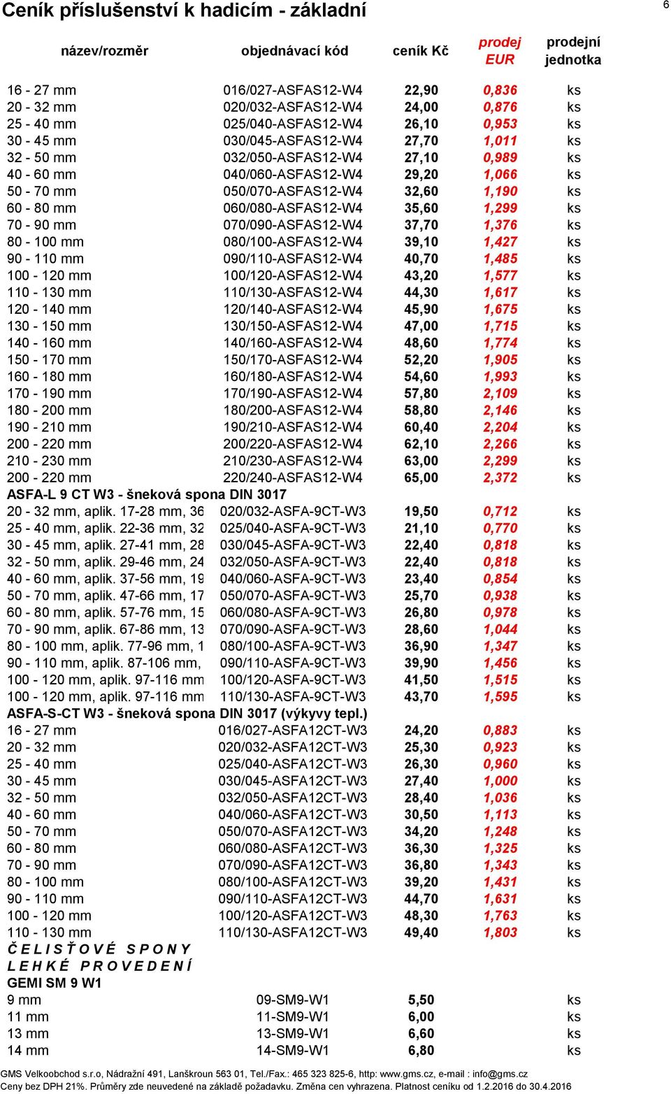 1,376 ks 80-100 mm 080/100-ASFAS12-W4 39,10 1,427 ks 90-110 mm 090/110-ASFAS12-W4 40,70 1,485 ks 100-120 mm 100/120-ASFAS12-W4 43,20 1,577 ks 110-130 mm 110/130-ASFAS12-W4 44,30 1,617 ks 120-140 mm