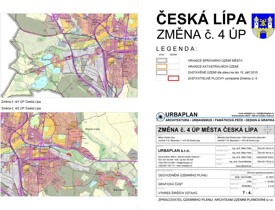 4/2 ÚP Česká Lípa ARCHITEKTURA URBANIUS PAMÁTKÁ PÉČE DESIGN & GRAFIKA MĚNA č. 4 ÚP MĚSTA ČESKÁ LÍPA 01-1.