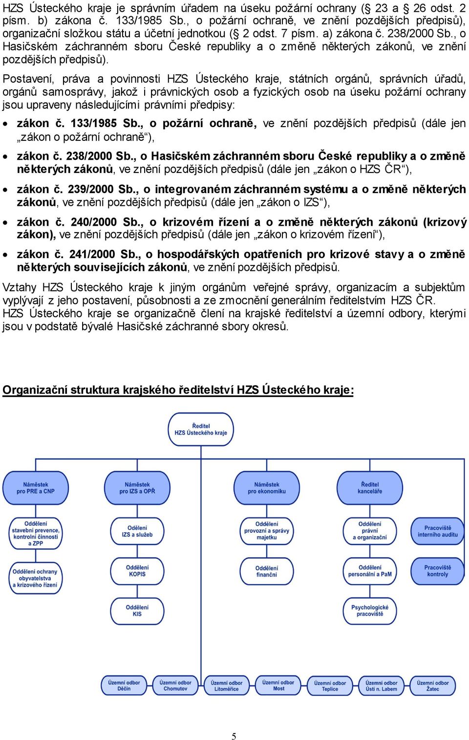 , o Hasičském záchranném sboru České republiky a o změně některých zákonů, ve znění pozdějších předpisů).